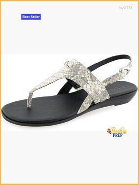 Women's Memory Foam Flat Sandals Slingback Buckle Leather